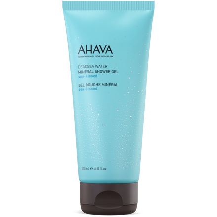 Ahava Water Mineral Shower Gel Sea Kissed in 200ml bottle, featuring a clear gel with sea mineral ingredients.