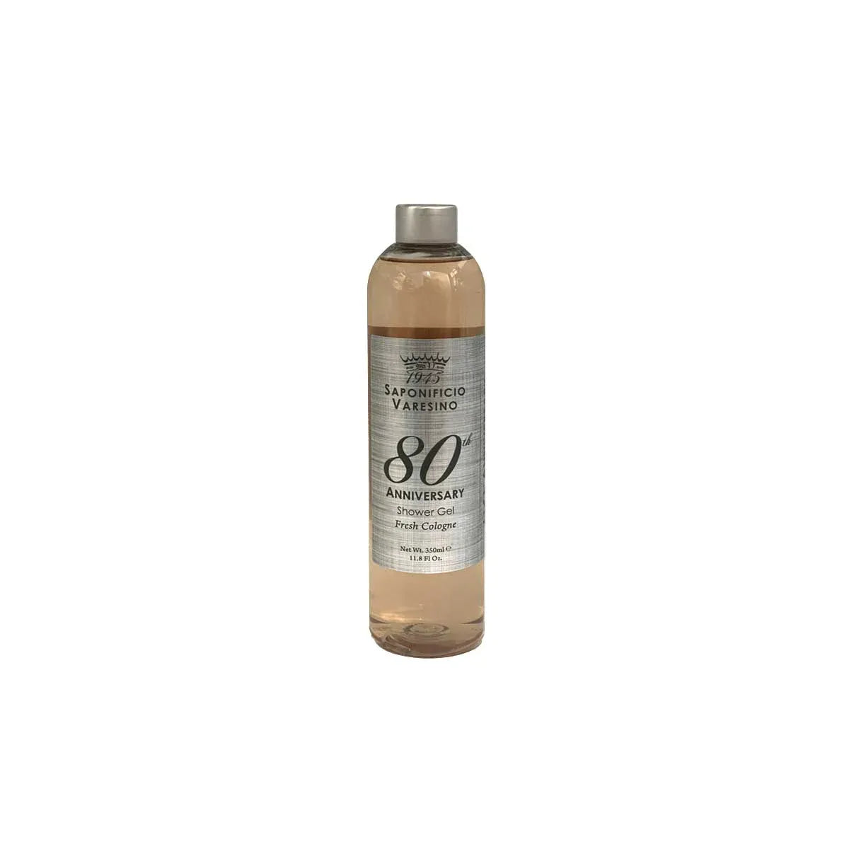 Saponificio Varesino 80th Anniversary shower gel in 11.8 oz bottle with sleek packaging, ideal for luxurious bath routines