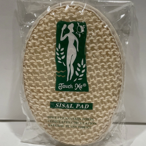 Pasteur Pharmacy Touch Me Sisal Pad, 5x7 inch natural sisal cleansing pad for skincare or exfoliation.