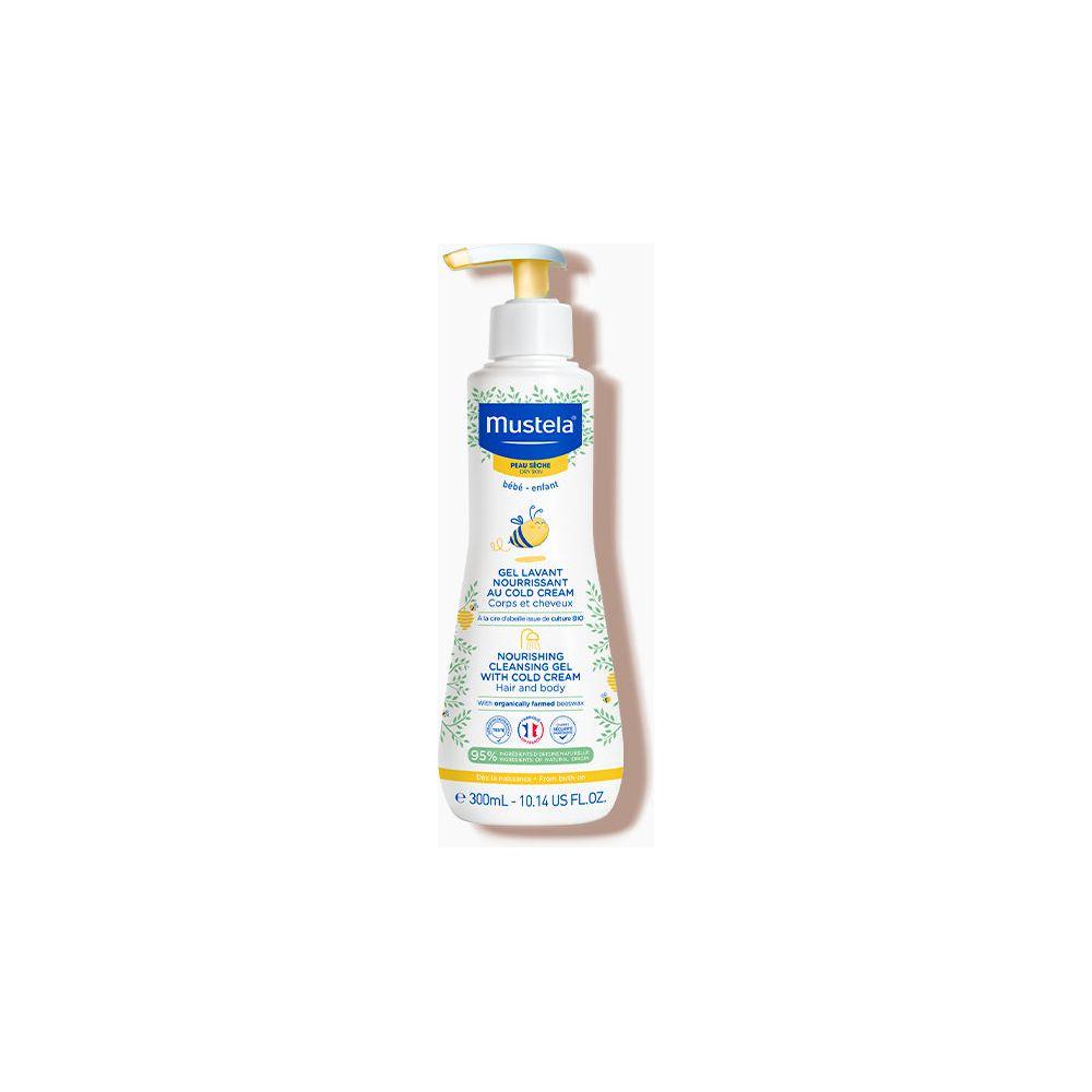 Mustela Nourishing & Cleansing Cold Cream for Dry Skin in a 10.14 fl oz tube, designed for gentle skincare nourishment