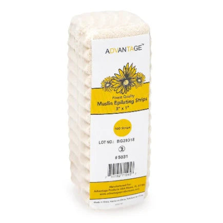 Advantange Muslin Epilating Strips by Pasteur Pharmacy, 3x1 feet, set of 100 for skin care and hair removal.