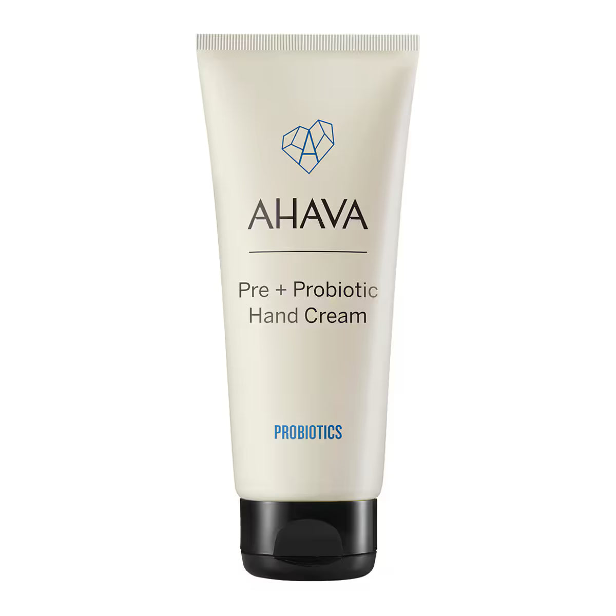 Ahava Pre + Probiotic Hand Cream in 3.38 oz tube, moisturizing skin care product with probiotic formula from Pasteur Pharmacy