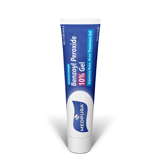 Pasteur Pharmacy Akron Pharma Benzoyl Peroxide 10% Gel for acne treatment, 60g tube with maximum strength acne medication.