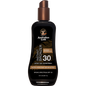 Australian Gold SPF 30 Spray Gel Bronzer in 8 fl oz bottle, featuring golden tint and spray nozzle for easy application