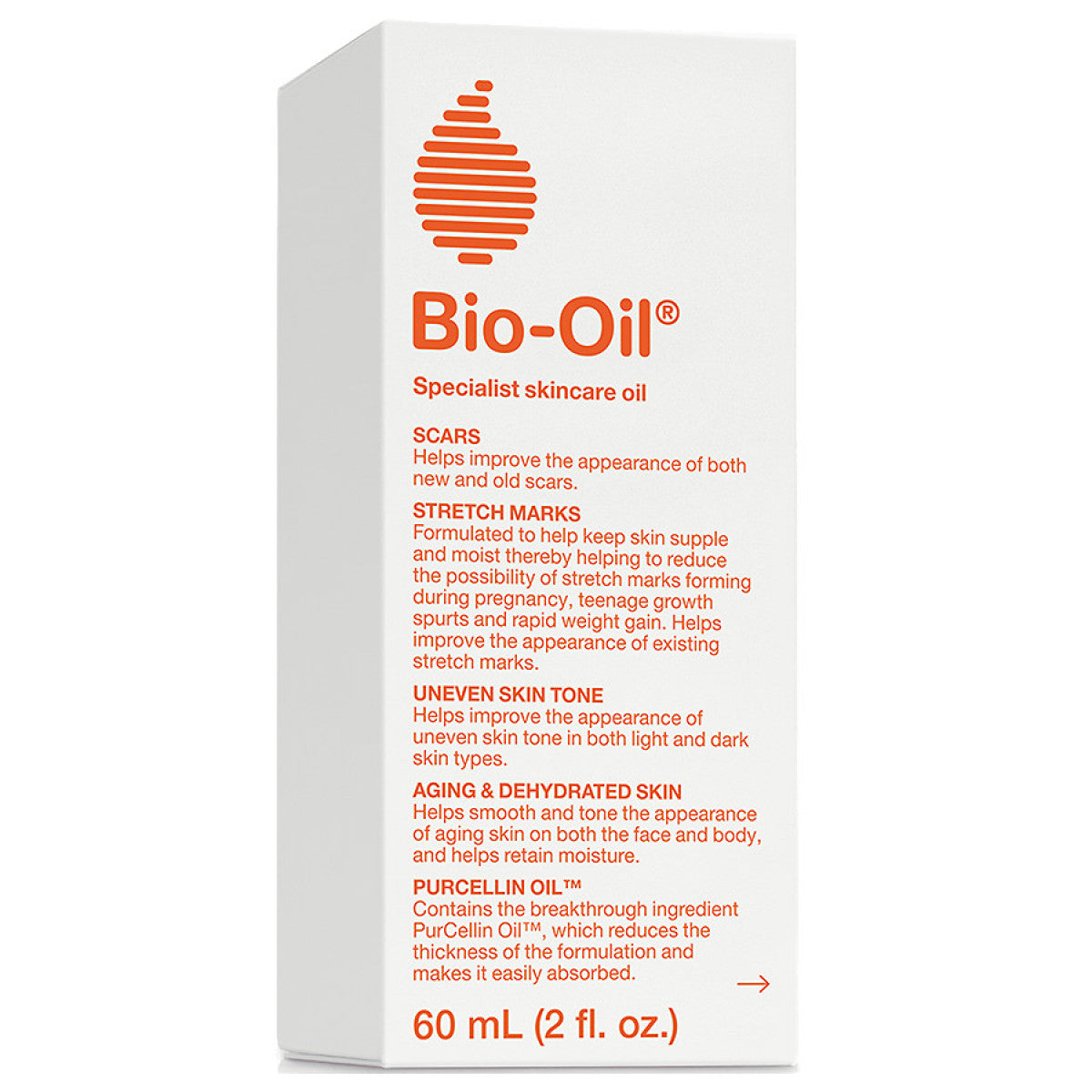 Bio-Oil skincare oil in 2 fl oz bottle, clinically proven for scars and stretch marks, used for skin care and scar reduction.