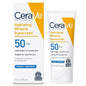 Cerave Face Lotion SPF 50, 75ml, a lightweight skin care product with sun protection, in a white bottle with blue accents.