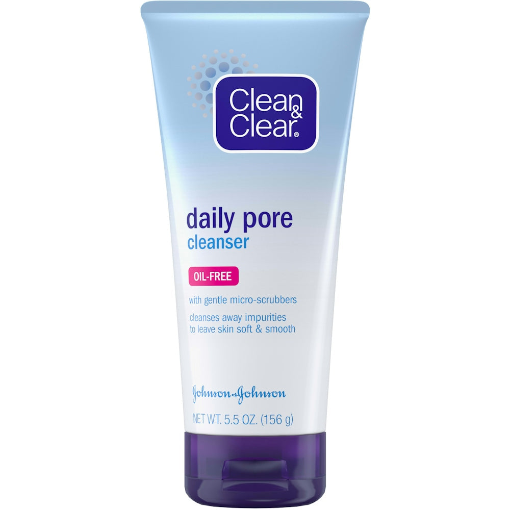 Clean & Clear Daily Pore Cleanser in 5.5 oz bottle, gentle skin care product for clear, refreshed skin.