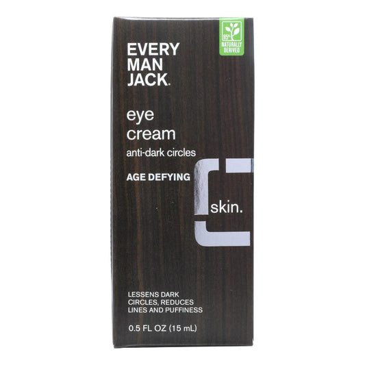 Every Man Jack Age Defy Eye Cream in 0.5 oz tube, skincare product for reducing dark circles and signs of aging.