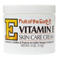 Fruit of the Earth Vitamin E Skin Care Cream in a 4 oz jar, featuring natural vitamin E for nourishing skin care.