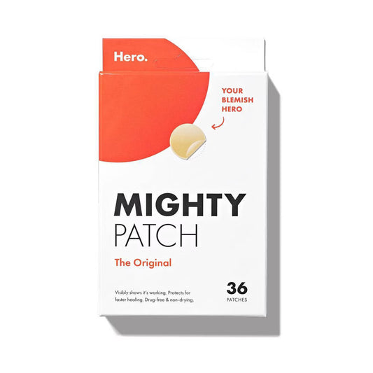 Hero Cosmetics Mighty Patch Acne Patches, original 36-count, skin care product for acne treatment with clear, discreet patches.
