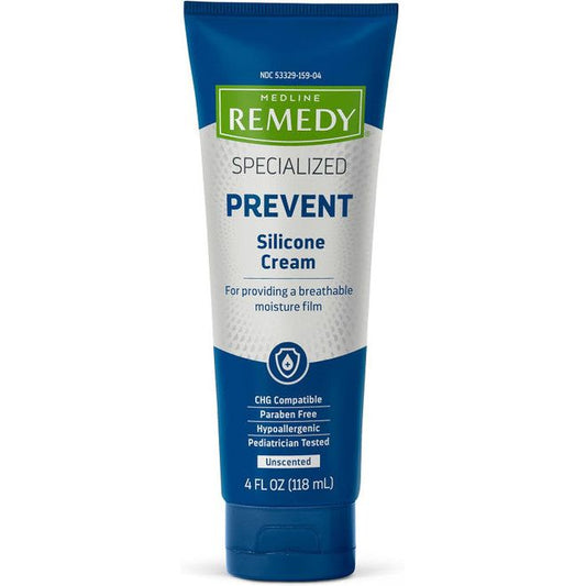 Medline Remedy Intensive Skin Therapy Hydraguard-D silicone barrier cream in a 4-ounce tube, soothing and nourishing skin care.