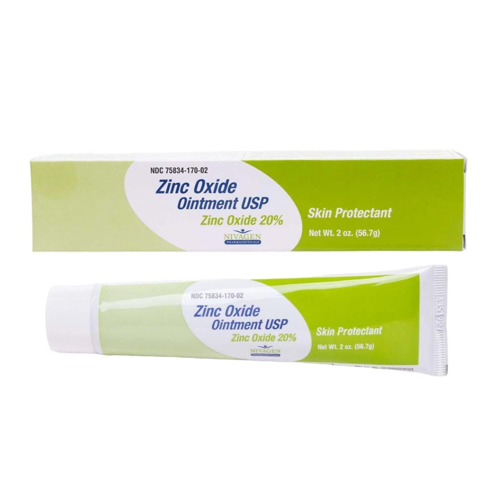 Nivagen Zinc Oxide 20% ointment by Pasteur Pharmacy, 2 oz skin protectant for soothing and healing skin irritation.