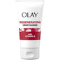 Olay Regenerist regenerating cream face cleanser in 5 oz bottle, skin care product with creamy texture and gentle cleansing action