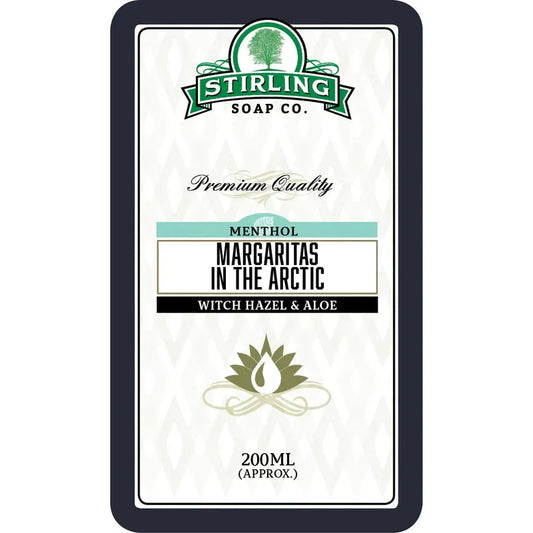 Stirling Soap Co. Margaritas in the Arctic skin care product with witch hazel and aloe, 200 ml bottle, natural ingredients.