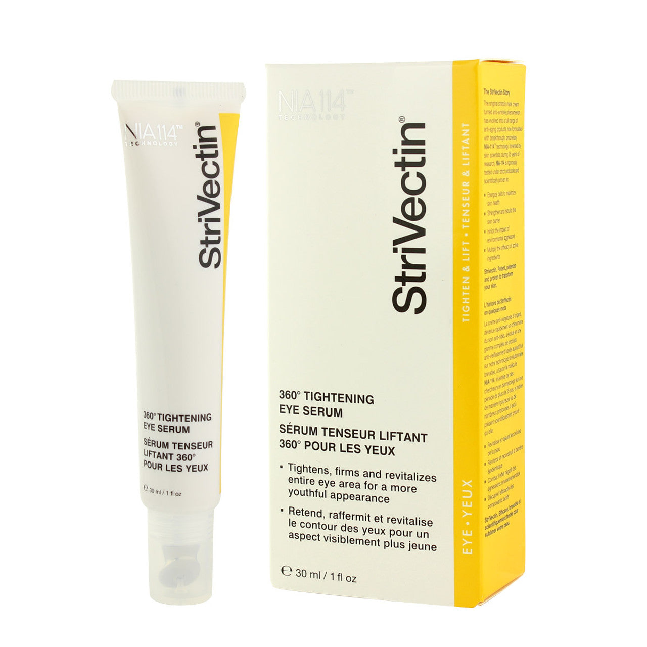 StriVectin TL 360 Degree Tightening Eye Serum in a 1 oz bottle, designed for skin care and eye area tightening.