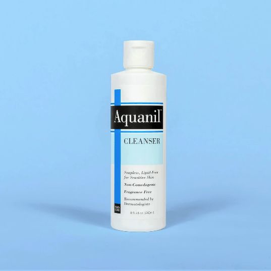 Aquanil Skin Cleanser 8 oz in a bottle, gentle skincare product by Pasteur Pharmacy for clean, refreshed skin.