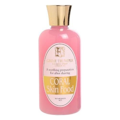 Geo. F. Trumper Coral Skin Food travel bottle, 100ml, in a compact container for skin nourishment and care.