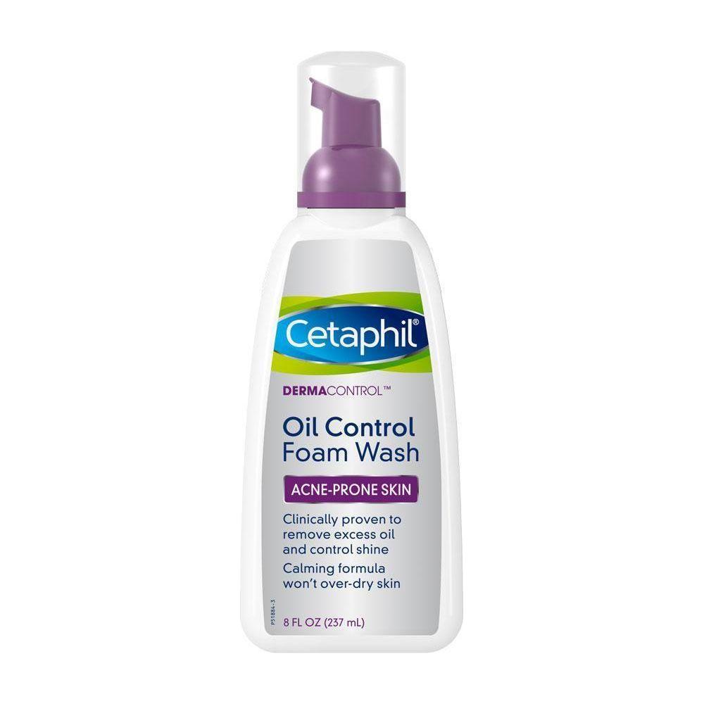 Cetaphil DermaControl Oil Control Foam Wash in 8oz bottle, gentle skincare cleanser for oily skin, by Pasteur Pharmacy