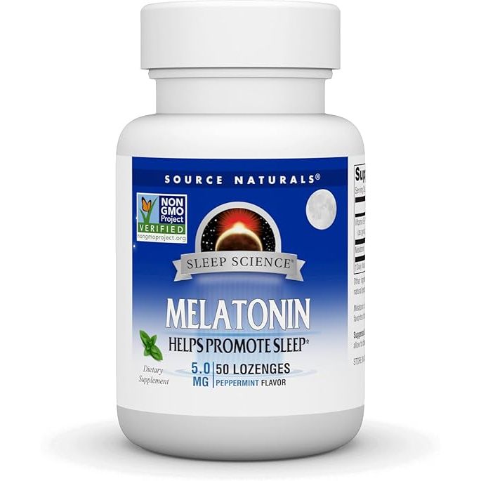 Melatonin 5 mg tablets by Pasteur Pharmacy, sleeping aid supplement, 50 tablets in 5x10 count blister pack.
