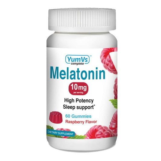 YUMVS MS Melatonin 10mg sleeping aid from Pasteur Pharmacy, 60 GMM bottle, helps promote restful sleep with natural melatonin.