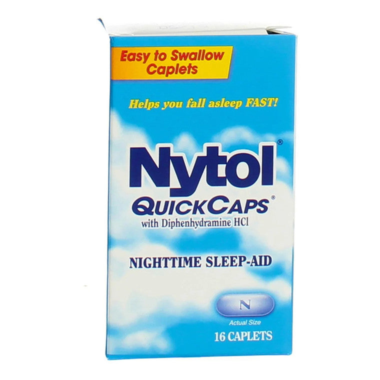 Nytol Nighttime Sleep Aid Quick Caps with Diphenhydramine HCl 25 mg, sleep aid capsules for snoring and sleep issues