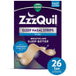 Vicks ZzzQuil Sleep Ultra Nasal Strips for snoring and sleep apnea relief, 26-count, designed to open nasal passages naturally.