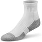 White Dr. Comfort Crew diabetic socks, medium size, designed for comfort and circulation support, shown on a plain background.