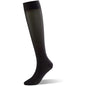 Black Dr. Comfort knee-high sheer compression socks with 15-20 mmHg, small size, designed for improved leg circulation.