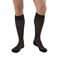 Unisex knee-high compression socks by Pasteur Pharmacy in black and grey argyle, size large, with 15-20 mmHg compression.