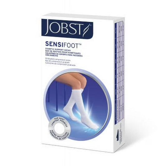 Jobst SensiFoot diabetic compression socks in X-small size, designed for improved circulation and comfort.