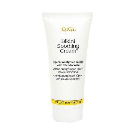 Gigi Bikini Soothing Cream by Pasteur Pharmacy, 3 oz jar of calming skincare for sensitive bikini area.