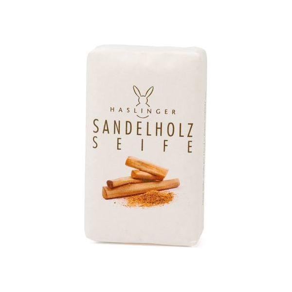 Haslinger Sandalwood Spa Soap in 150g, natural soap bar with sandalwood scent, crafted for a soothing spa experience.