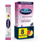 Pasteur Pharmacy Pedialyte electrolyte sports and energy drink in lemon flavor, 8 packs of 68 grams each, for hydration.