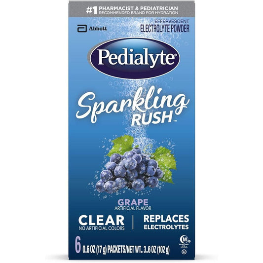 Pedialyte sports and energy drink packets, 6x17g, in a group, designed for hydration and energy boost by Pasteur Pharmacy.
