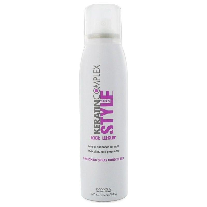 Keratin Complex Lock Luster Nourishing Spray Conditioner in 3.5 oz bottle, natural hair care product by Pasteur Pharmacy.