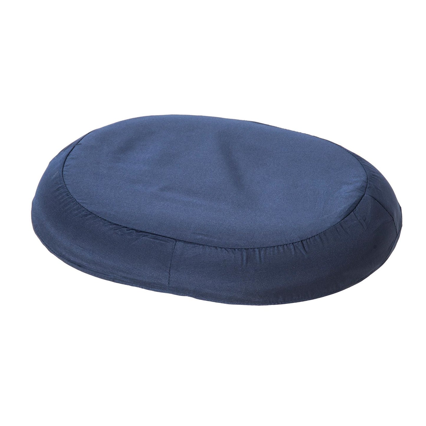 Essential Medical Supply 14-inch molded donut cushion with navy cover, designed for stadium seats and added comfort.
