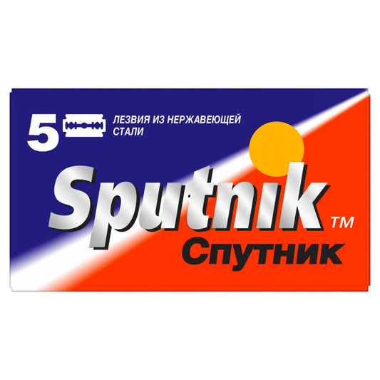 Sputnik Cnythnk Teflon-coated double edge razor blades with 5 stainless steel blades for precise shaving and grooming.