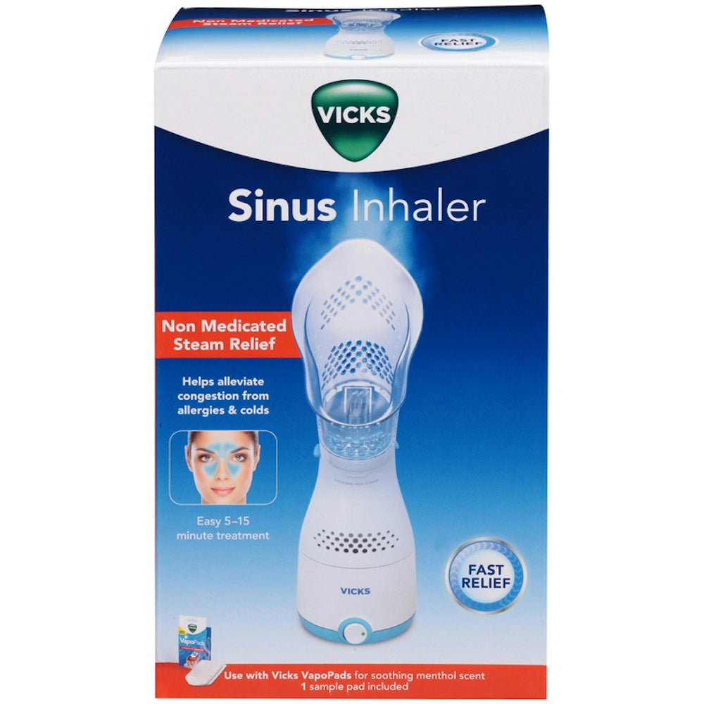 Vicks Sinus Steam Inhaler by Pasteur Pharmacy, a portable nasal relief device with menthol scent for congestion relief.