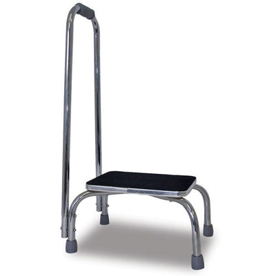 Nova Step Stool with Hand Rail by Pasteur Pharmacy, sturdy plastic step stool with support handle, ideal for safe indoor use.