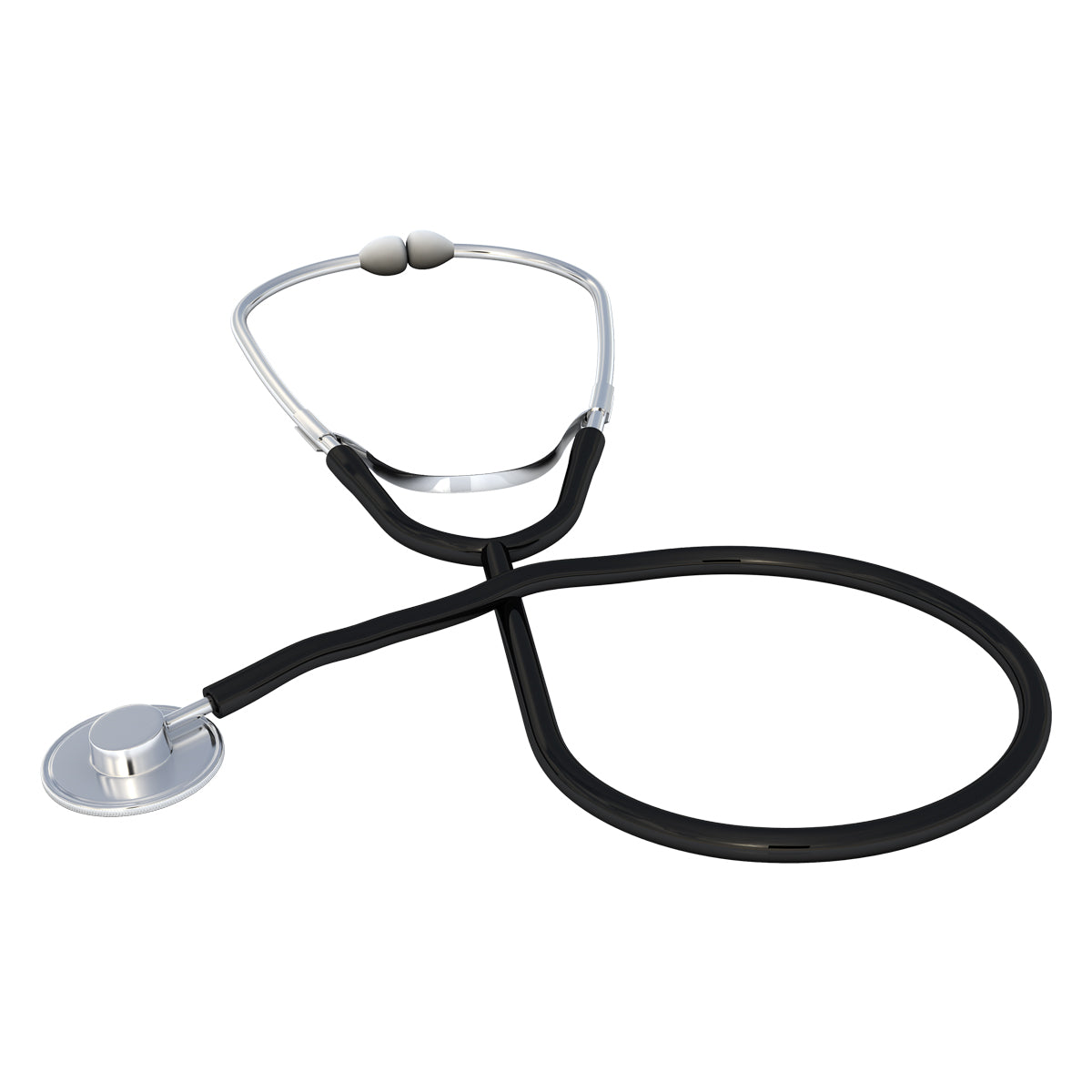 Black Sprague-Rappaport stethoscope, 22-inch length, used for medical auscultation, with flexible tubing and metal chest piece.