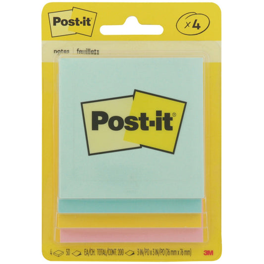 Four pads of Pasteur Pharmacy Post-it Notes Marseille with 50 sheets each, featuring colorful sticky notes for quick reminders.