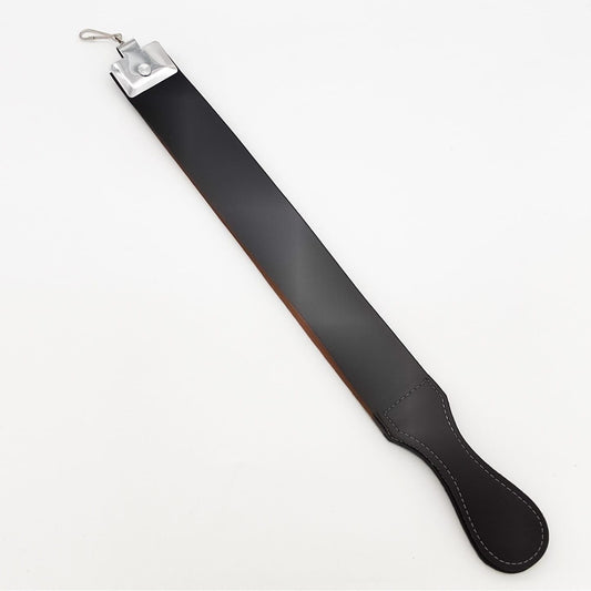 Black Dural Straight Razor Strop Leather Sharpening Strap, 20-inch barber strop for straight razors, by Pasteur Pharmacy