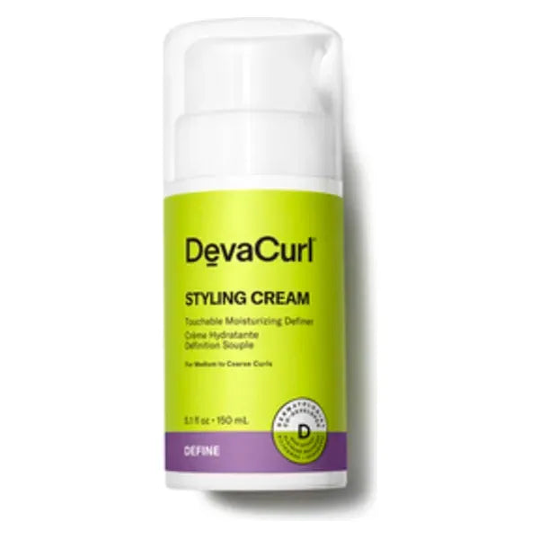 DevaCurl Styling Cream curl-enhancing cream in 5.1oz jar, natural styling product for defined, bouncy curls.
