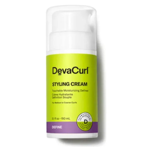 DevaCurl Styling Cream curl-enhancing cream in 5.1oz jar, natural styling product for defined, bouncy curls.