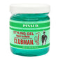 Clubman Pinaud Hard To Hold Styling Gel in a 16 oz container, offers strong hold for styling hair effectively.