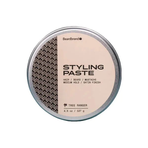 Beardbrand Tree Ranger styling paste in a 4.2 oz container, natural hair styling product with a paste texture.