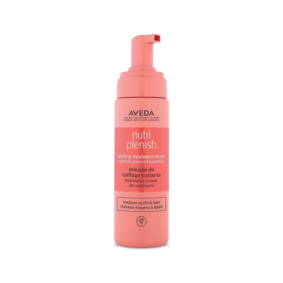Aveda Nutri-Plenish Styling Treatment Foam in 6.7 fl oz bottle, providing nourishing styling support and volume for hair.