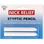 Woltra Nick Relief Styptic Pencil by Pasteur Pharmacy, showing two styptic pencils for stopping bleeding from minor cuts.