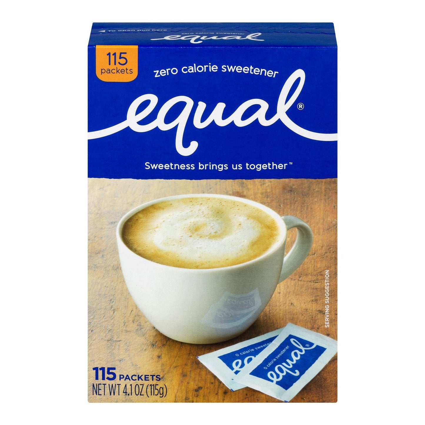Equal Zero Calorie Original Sweetener packets by Pasteur Pharmacy, 100 count, sugar and sweetener product with individual packets.