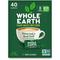Whole Earth Stevia and Monk Fruit sweetener packets by Pasteur Pharmacy, 40-count, natural sugar and calorie-free alternative.